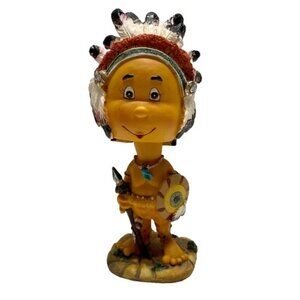 Vintage Native American Indian Bobble Head Child Figurine Tribal Collectible EUC